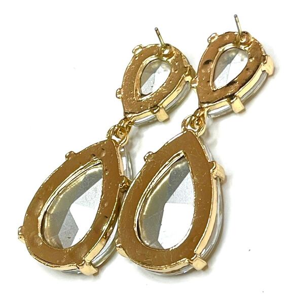 NEW Earrings 2" Mystic Topaz Faceted Teardrop Drop Jewelry Trend U311 - Picture 2 of 2